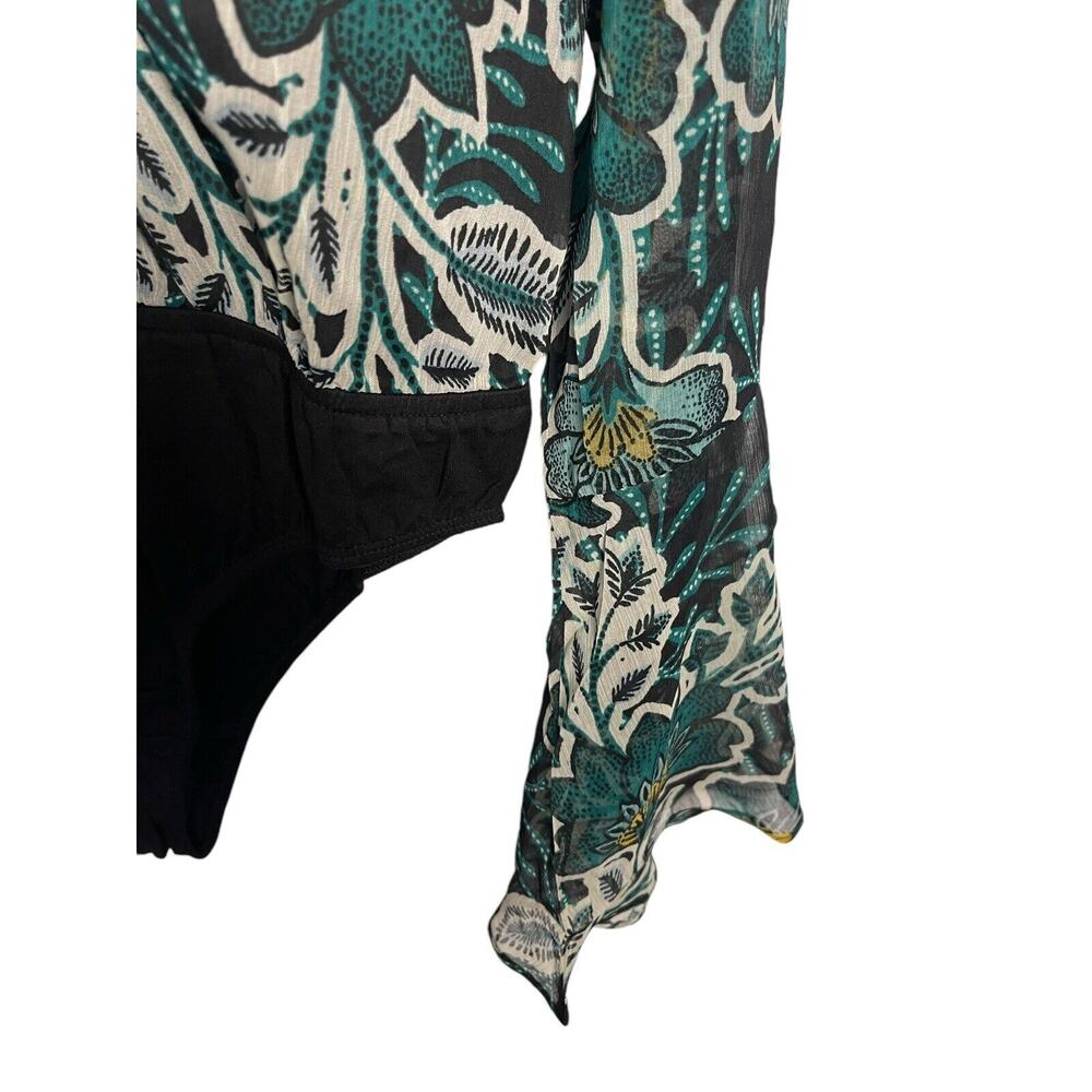 B.O.G. Band of the Free Women's Large Bonnie Floral Bodysuit Black Emerald NWT - Picture 5 of 9